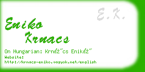 eniko krnacs business card